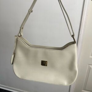 MCM Cream Shoulder Bag with Minimalist Design
